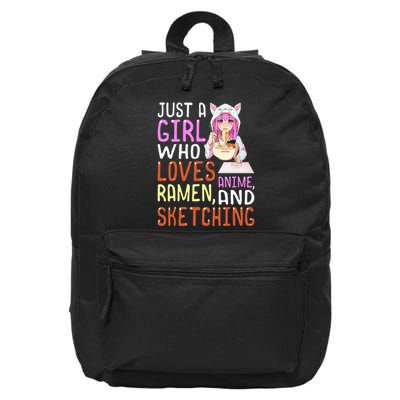 Girl Who Loves Anime Ramen And Sketching Kawaii Teen 16 in Basic Backpack