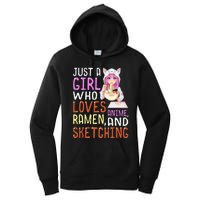 Girl Who Loves Anime Ramen And Sketching Kawaii Teen Women's Pullover Hoodie