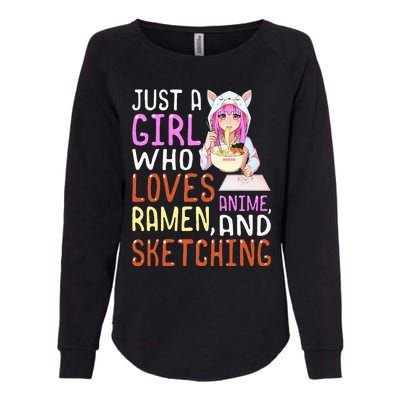 Girl Who Loves Anime Ramen And Sketching Kawaii Teen Womens California Wash Sweatshirt