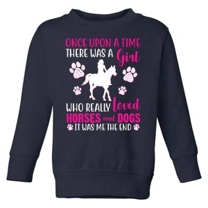 Girl Who Loves Horses And Dogs Toddler Sweatshirt