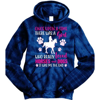 Girl Who Loves Horses And Dogs Tie Dye Hoodie