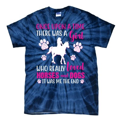 Girl Who Loves Horses And Dogs Tie-Dye T-Shirt