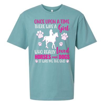 Girl Who Loves Horses And Dogs Sueded Cloud Jersey T-Shirt