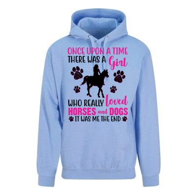 Girl Who Loves Horses And Dogs Unisex Surf Hoodie