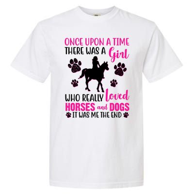 Girl Who Loves Horses And Dogs Garment-Dyed Heavyweight T-Shirt