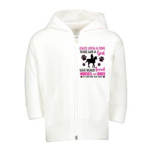 Girl Who Loves Horses And Dogs Toddler Zip Fleece Hoodie