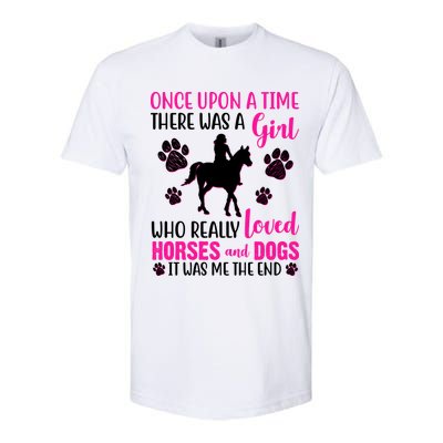 Girl Who Loves Horses And Dogs Softstyle CVC T-Shirt