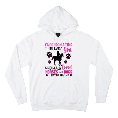 Girl Who Loves Horses And Dogs Hoodie