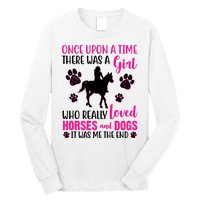 Girl Who Loves Horses And Dogs Long Sleeve Shirt