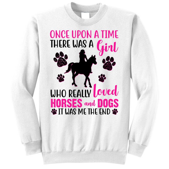 Girl Who Loves Horses And Dogs Sweatshirt