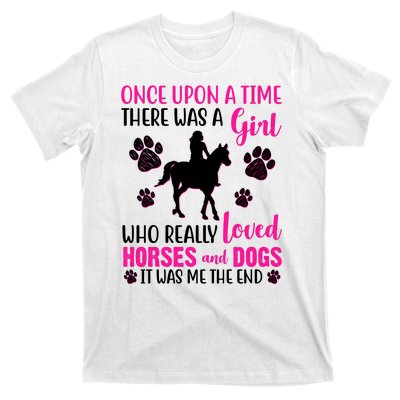 Girl Who Loves Horses And Dogs T-Shirt