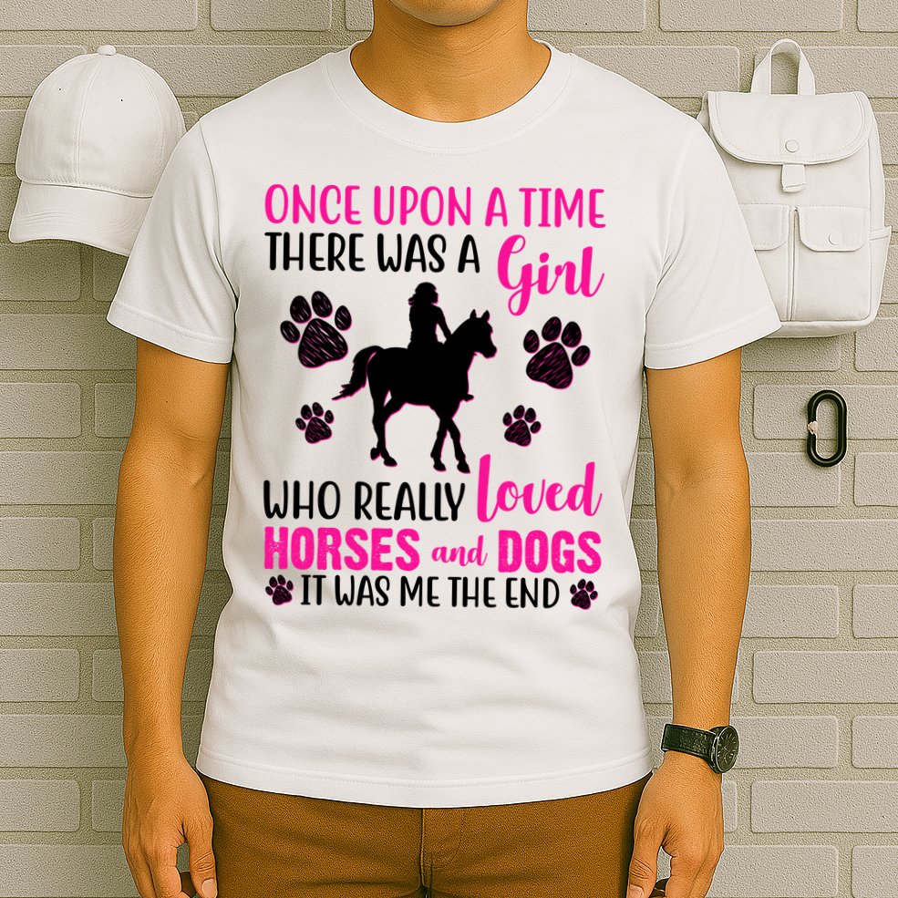 Girl Who Loves Horses And Dogs T-Shirt