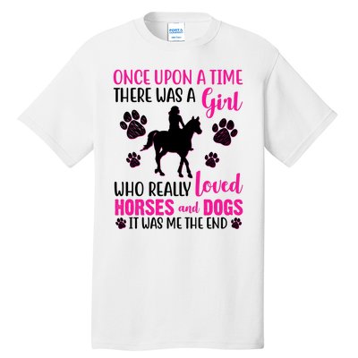 Girl Who Loves Horses And Dogs Tall T-Shirt