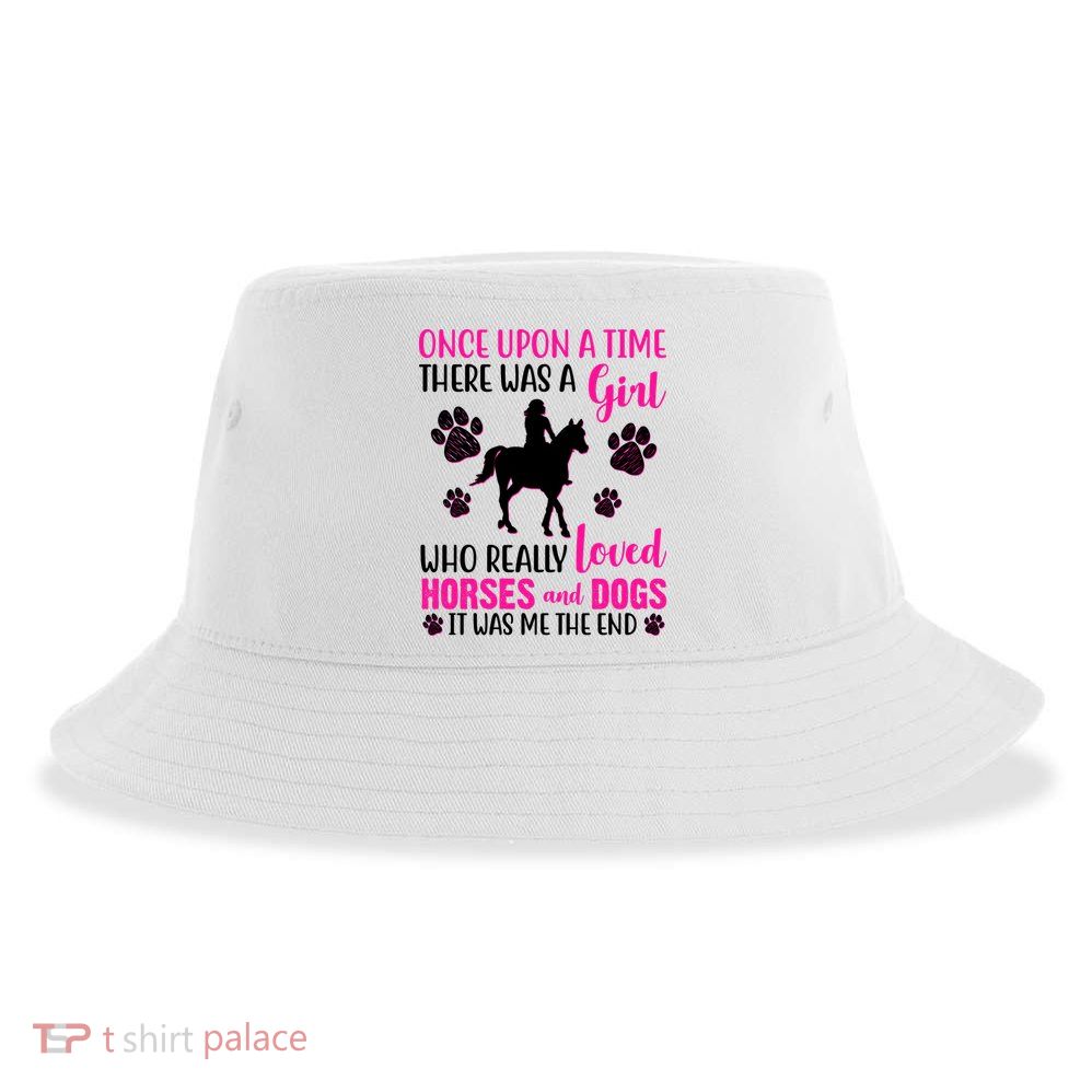 Girl Who Loves Horses And Dogs Sustainable Bucket Hat