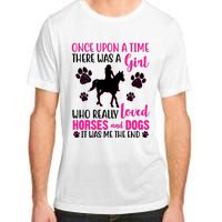 Girl Who Loves Horses And Dogs Adult ChromaSoft Performance T-Shirt