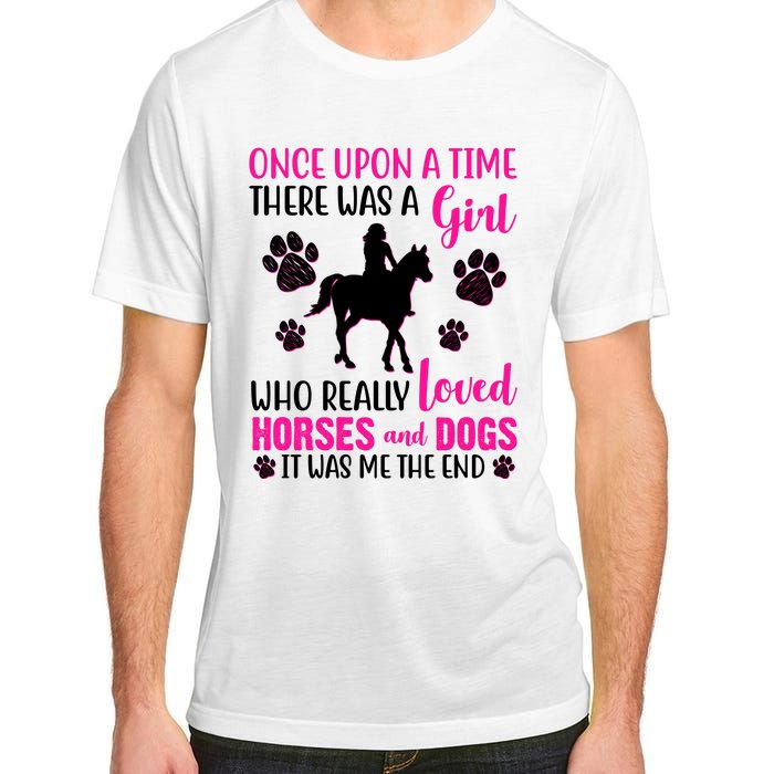 Girl Who Loves Horses And Dogs Adult ChromaSoft Performance T-Shirt