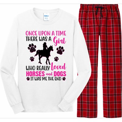 Girl Who Loves Horses And Dogs Long Sleeve Pajama Set