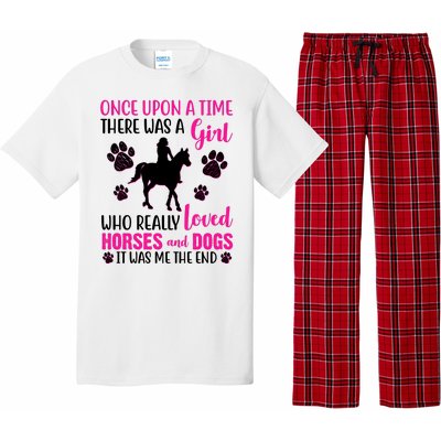 Girl Who Loves Horses And Dogs Pajama Set