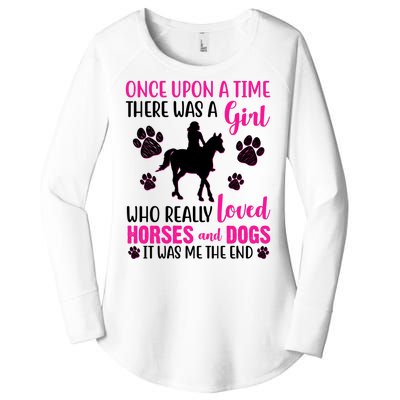 Girl Who Loves Horses And Dogs Women's Perfect Tri Tunic Long Sleeve Shirt