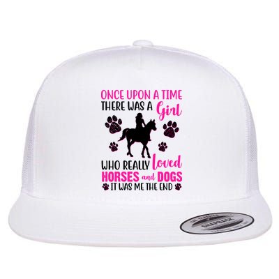 Girl Who Loves Horses And Dogs Flatbill Hat
