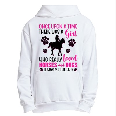 Girl Who Loves Horses And Dogs Urban Pullover Hoodie