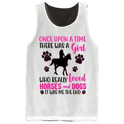 Girl Who Loves Horses And Dogs Mesh Reversible Basketball Jersey Tank