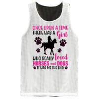 Girl Who Loves Horses And Dogs Mesh Reversible Basketball Jersey Tank