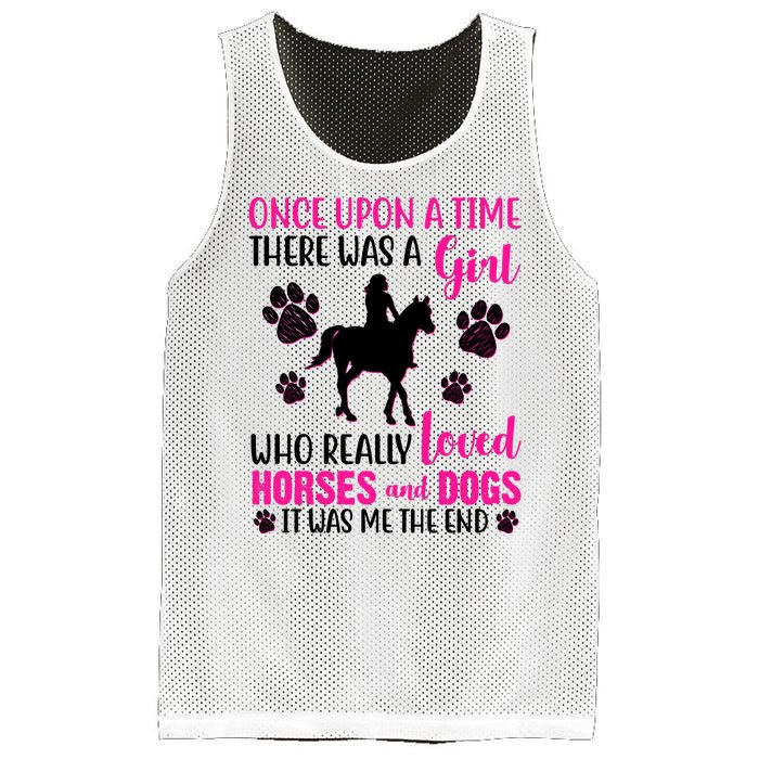 Girl Who Loves Horses And Dogs Mesh Reversible Basketball Jersey Tank