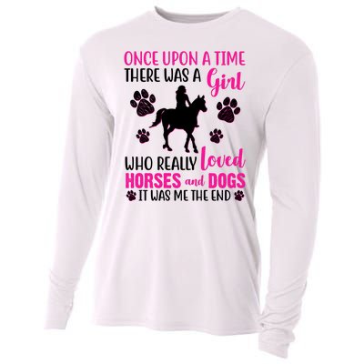 Girl Who Loves Horses And Dogs Cooling Performance Long Sleeve Crew