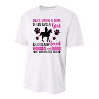 Girl Who Loves Horses And Dogs Youth Performance Sprint T-Shirt