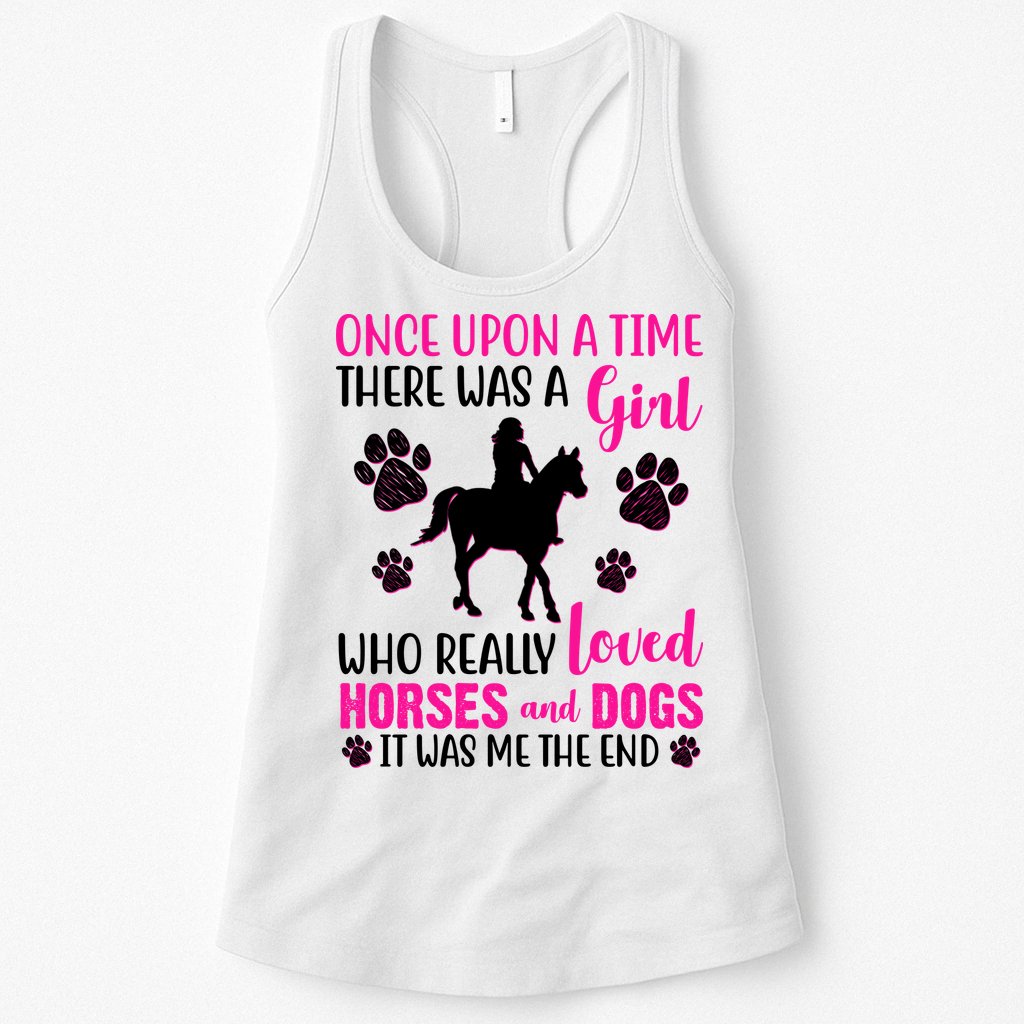 Girl Who Loves Horses And Dogs Womens Tank Top