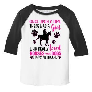 Girl Who Loves Horses And Dogs Toddler Fine Jersey T-Shirt