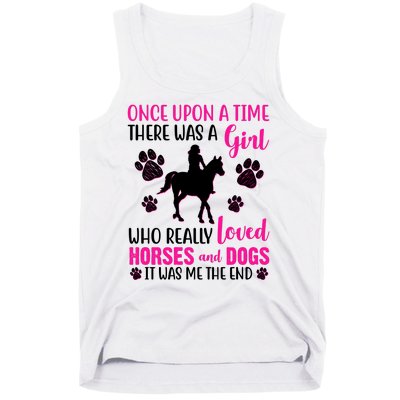 Girl Who Loves Horses And Dogs Tank Top