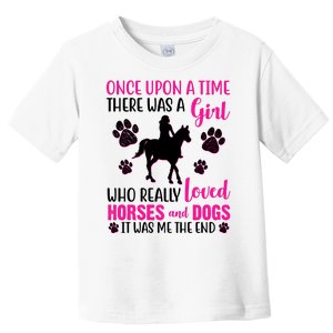 Girl Who Loves Horses And Dogs Toddler T-Shirt