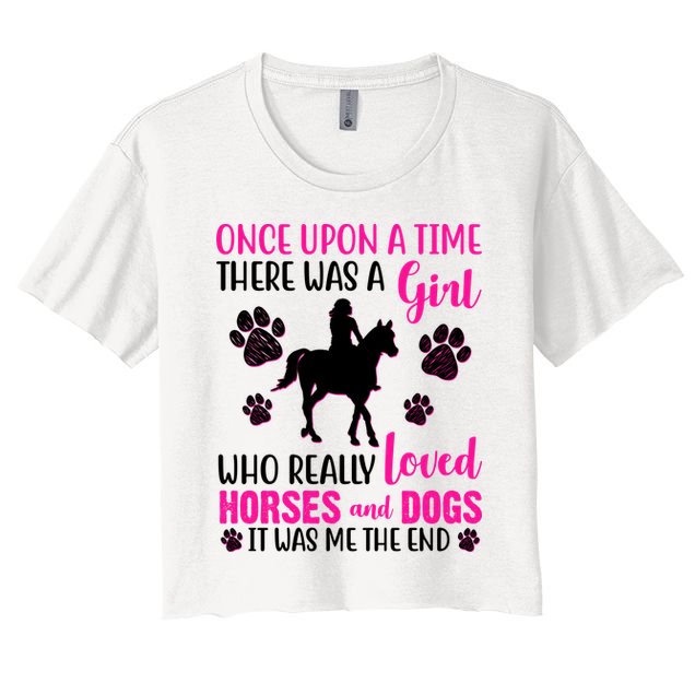 Girl Who Loves Horses And Dogs Crop Top