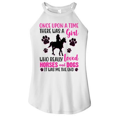 Girl Who Loves Horses And Dogs Women’s Perfect Tri Rocker Tank