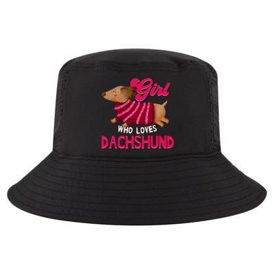 Girl Who Loves Dachshund Cute Puppy Dog Doggy Lover Gift Cool Comfort Performance Bucket Hat