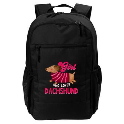 Girl Who Loves Dachshund Cute Puppy Dog Doggy Lover Gift Backpack
