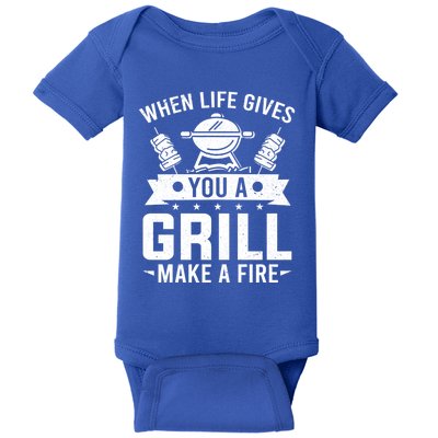 Griller When Life Gives You A Grill Grilling Smoker Bbq Great Gift Baby Bodysuit