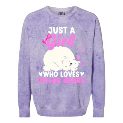 Girl Who Loves Polar Bear | North Pole | Cute Polar Bear Colorblast Crewneck Sweatshirt