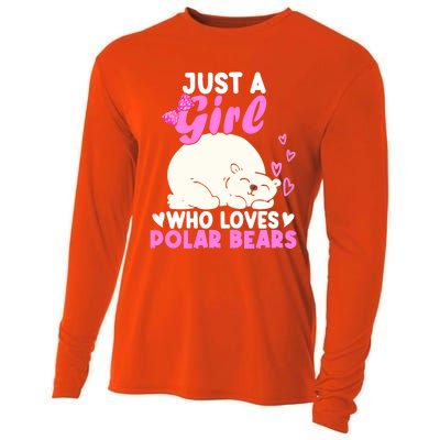 Girl Who Loves Polar Bear | North Pole | Cute Polar Bear Cooling Performance Long Sleeve Crew