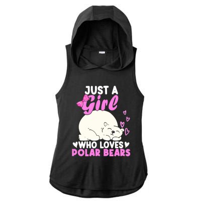 Girl Who Loves Polar Bear | North Pole | Cute Polar Bear Ladies PosiCharge Tri-Blend Wicking Draft Hoodie Tank