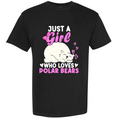 Girl Who Loves Polar Bear | North Pole | Cute Polar Bear Garment-Dyed Heavyweight T-Shirt