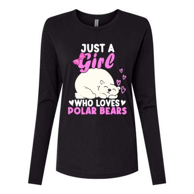 Girl Who Loves Polar Bear | North Pole | Cute Polar Bear Womens Cotton Relaxed Long Sleeve T-Shirt