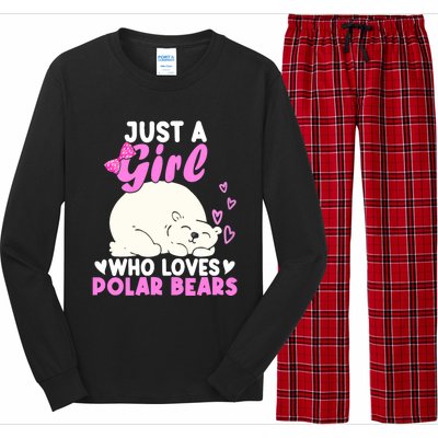 Girl Who Loves Polar Bear | North Pole | Cute Polar Bear Long Sleeve Pajama Set