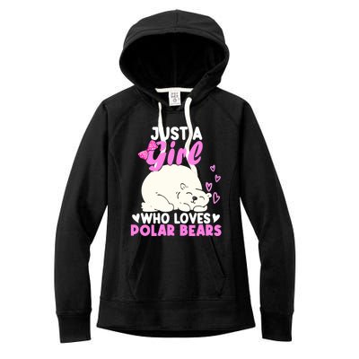 Girl Who Loves Polar Bear | North Pole | Cute Polar Bear Women's Fleece Hoodie