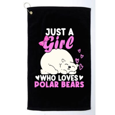 Girl Who Loves Polar Bear | North Pole | Cute Polar Bear Platinum Collection Golf Towel