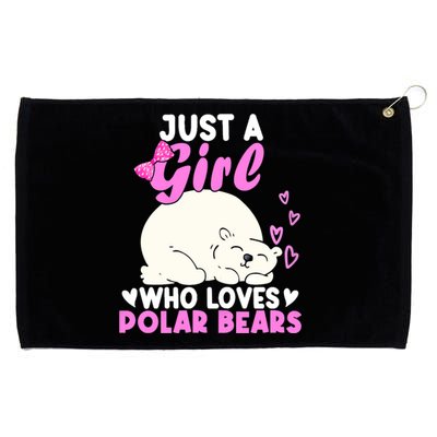 Girl Who Loves Polar Bear | North Pole | Cute Polar Bear Grommeted Golf Towel