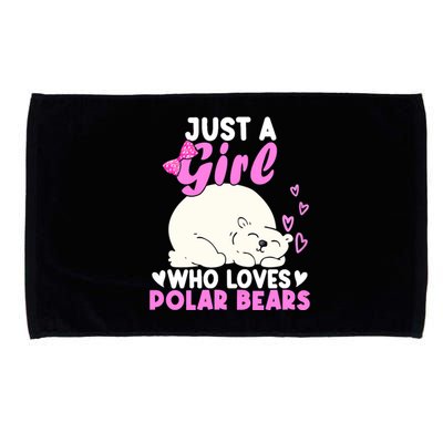 Girl Who Loves Polar Bear | North Pole | Cute Polar Bear Microfiber Hand Towel