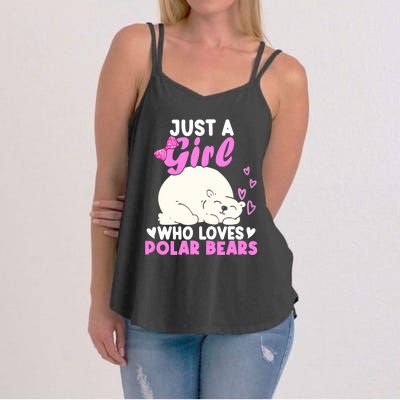 Girl Who Loves Polar Bear | North Pole | Cute Polar Bear Women's Strappy Tank